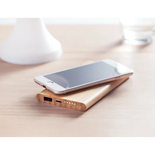 Bamboo Wireless Charger and Power Bank | Customised Gifts NZ | Corporate Gifts | Custom Portable Charger | Custom Power bank Charger | Promotional Power Banks | Personalised Power Bank | Power Bank Logo Printing | Custom Merchandise | Merchandise 