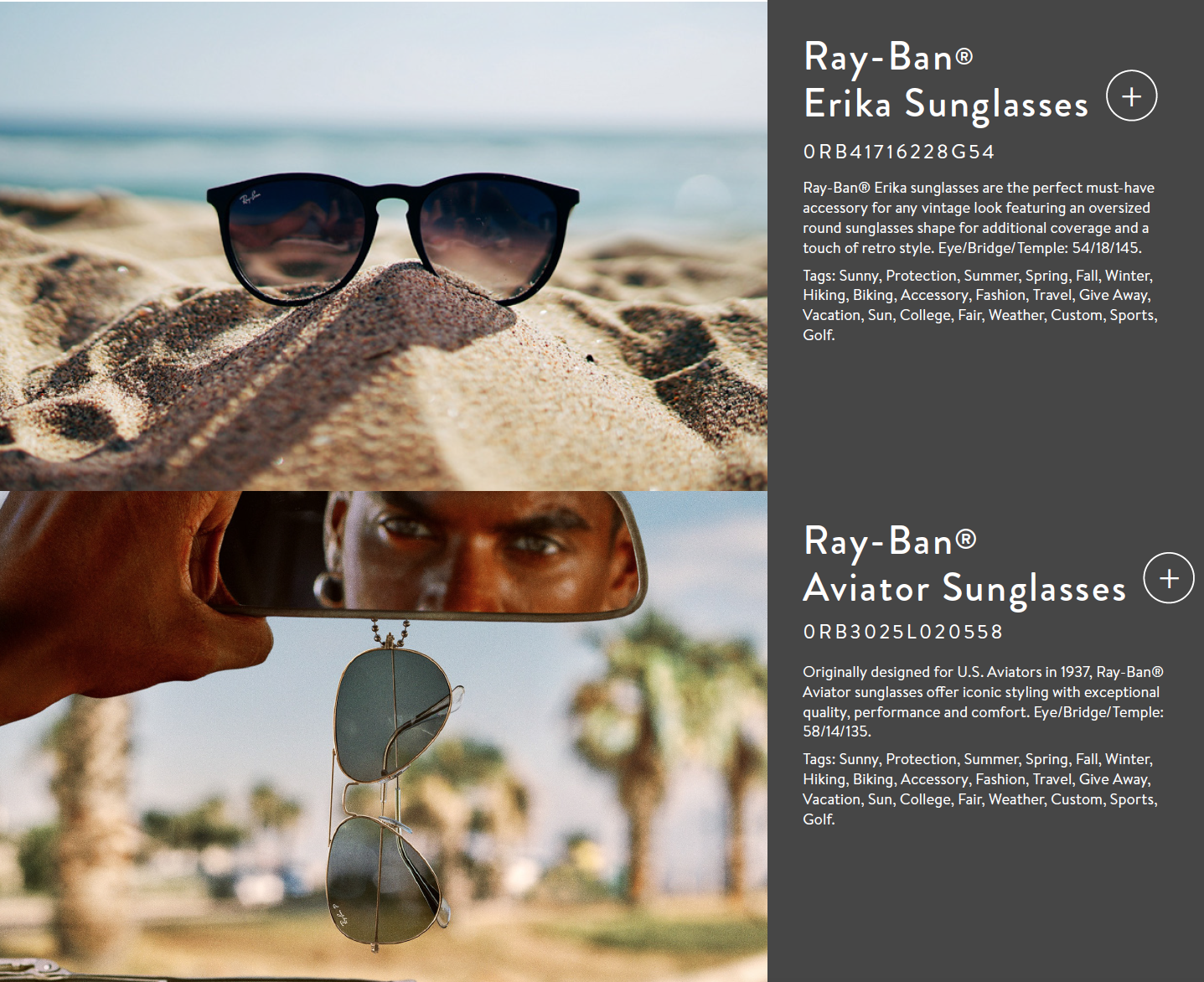 Ray Ban Sunglasses branded merch nz
