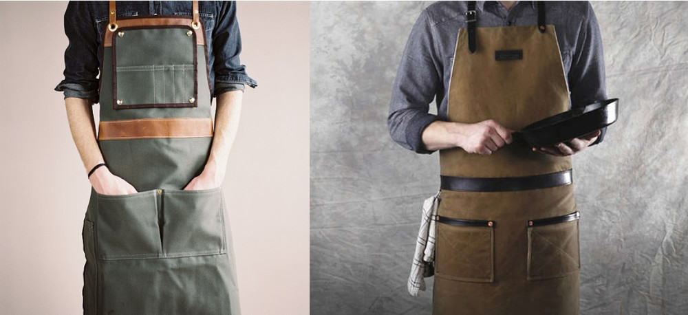 withers and co apron leather denim