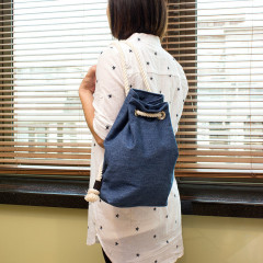 Denim Rope Bucket Backpack - Small Size