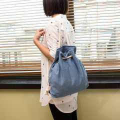 Denim Rope Bucket Backpack - Large Size