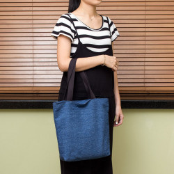 Wide Denim Carry Bag