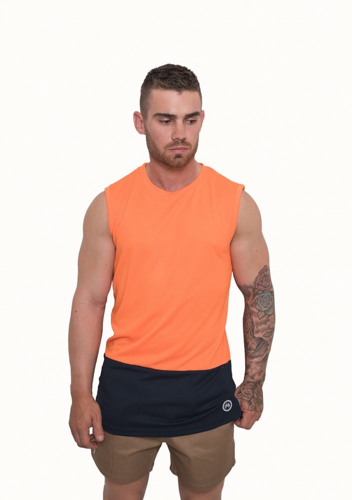 Hi Vis Orange Drop Tail Tank | Withers & Co. | Promotional Products NZ