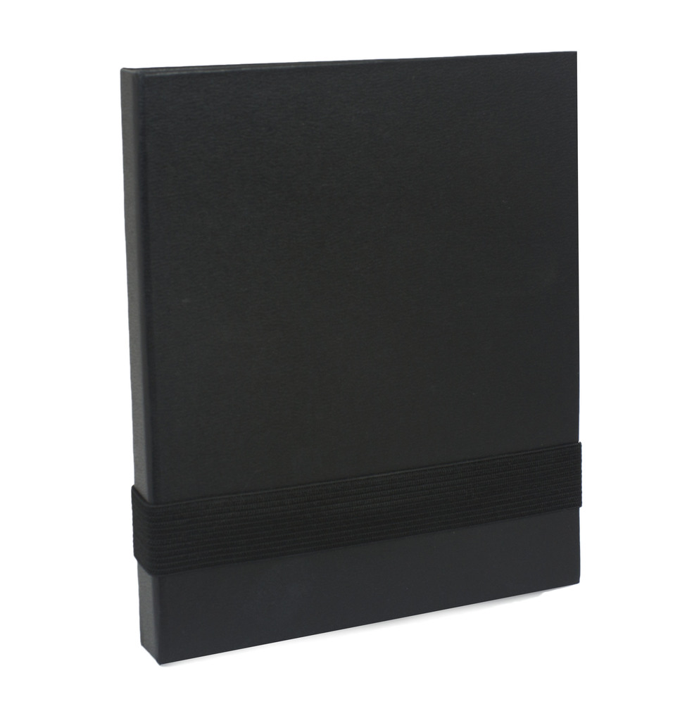 Deluxe Sticky Notebook - Black | Notebooks NZ | Personalised Notebooks NZ