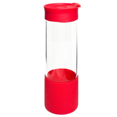 QUEST GLASS DRINK BOTTLE - RED | Promotional Products NZ | Withers & Co