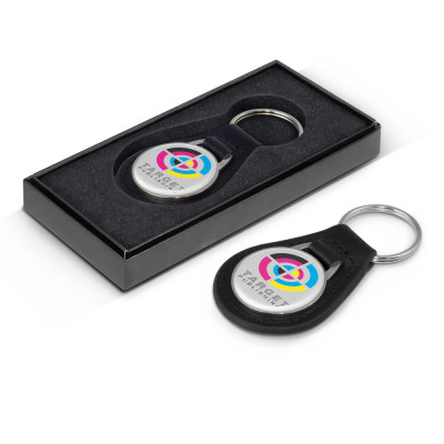 Baron Round Leather Key Ring