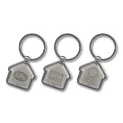Spinning House Metal Key Ring