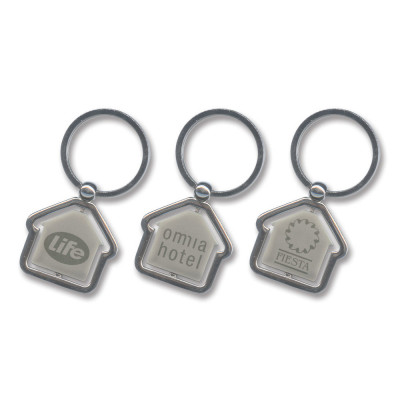 Spinning House Metal Key Ring
