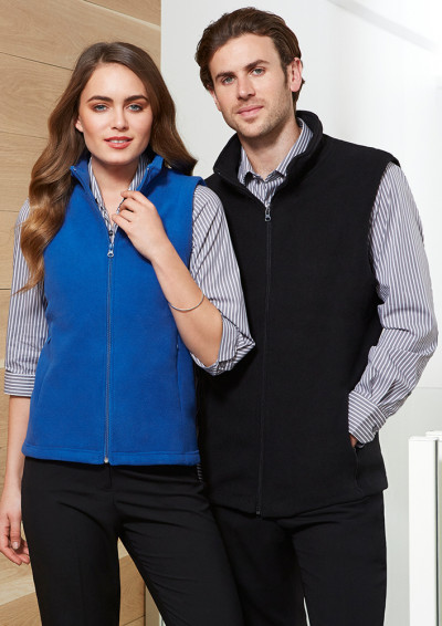 Ladies Plain Micro Fleece Vest