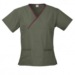 Classic Womens Contrast Crossover Scrub Top