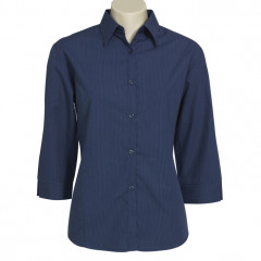 Womens Micro Check 3/4 Sleeve Shirt