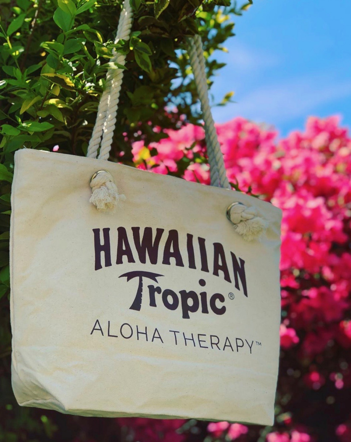 hawaiian tropic cotton canvas tote bag withers and co