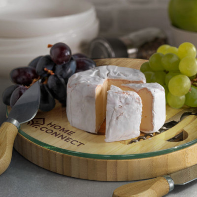 Glass & Bamboo Cheese Board