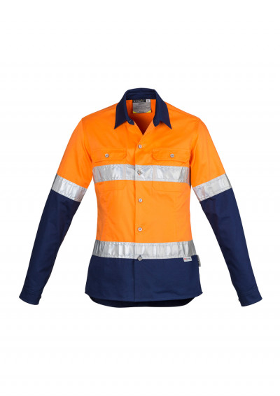 Womens Hi Vis Spliced Industrial Shirt - Hoop Taped