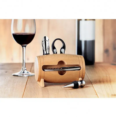 Wooden Stand with Wine Acc