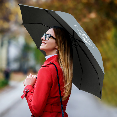 PEROS Majestic Umbrella - Silver | Personalised Golf Umbrella | Branded Umbrella NZ