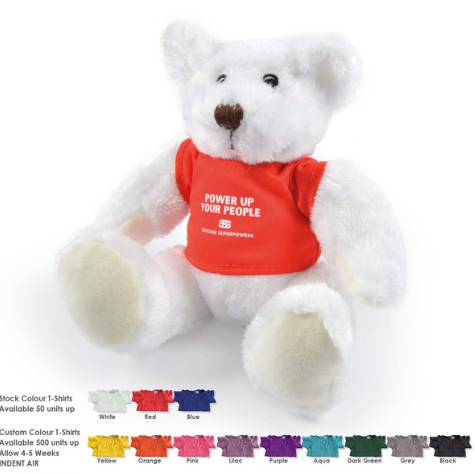 Frosty Plush Teddy Bear | Custom Plush Teddy Bear | Customised Plush Teddy Bear | Personalised Plush Teddy Bear | Plush Teddy Bear | Custom Merchandise | Merchandise | Customised Gifts NZ | Corporate Gifts | Promotional Products NZ | Branded merchandise 