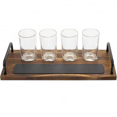 Beer Flight Server with 4 Glasses