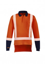 Mens Orange Flame TTMC-W17 X Taped Polo