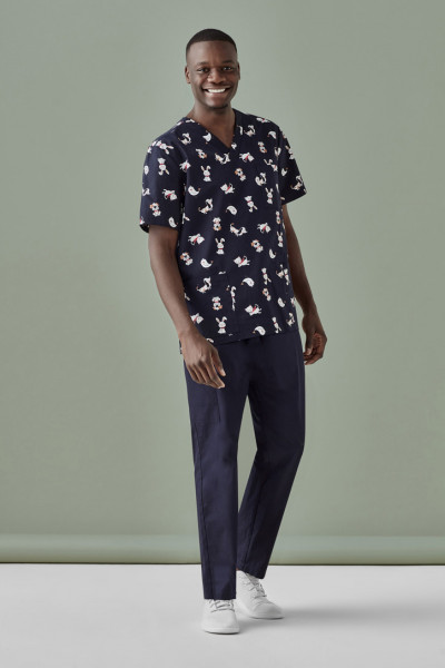 Mens Printed Best Friends Scrub Top