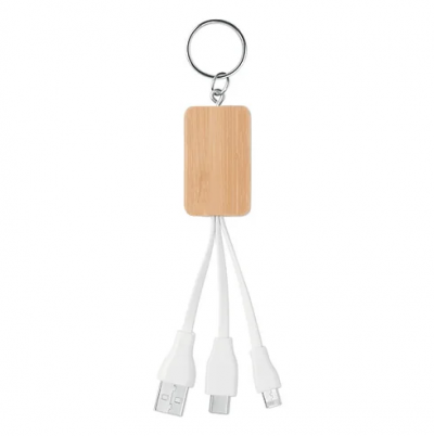 Bamboo cover key ring