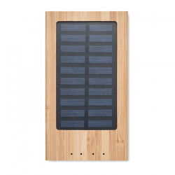 Solar Power Bank in Bamboo Casing