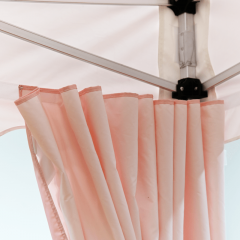 10x10 Tent with Scalloped Valances and Curtains