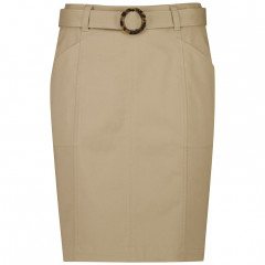 Womens Mid Waist Stretch Chino Skirt