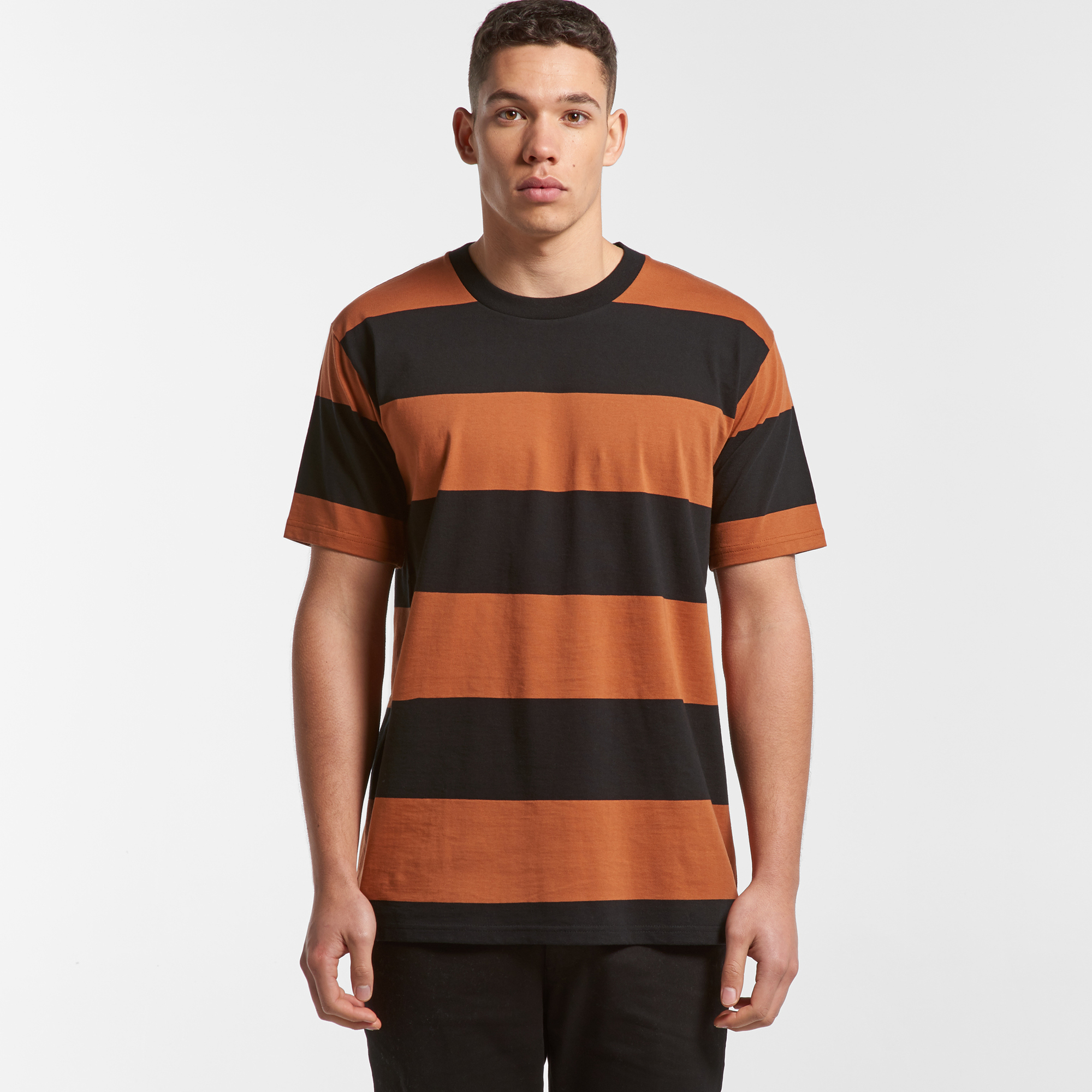 Men's Wide Stripe Tee | Branded Stripe Tee | Printed Stripe Tee NZ | AS Colour | Withers & Co