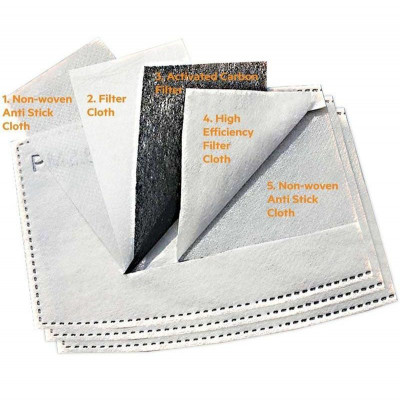 Activated Carbon Filters (Pack of 10, for Masks)