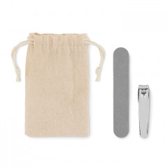 Manicure set in cotton pouch