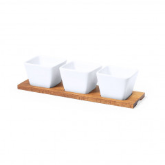 Appetizer tray with 3 bowls