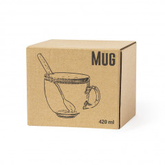 Yirax Glass Mug with Spoon