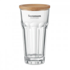 Glass Tumbler with Bamboo coaster