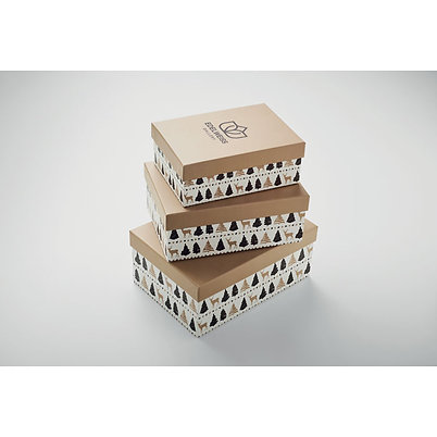 3 Christmas Gift Paper Boxes