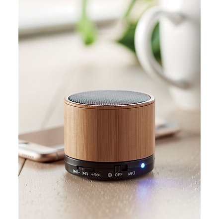 Round Bamboo Speaker