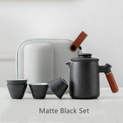 Teapot with Cups and Travel Bag