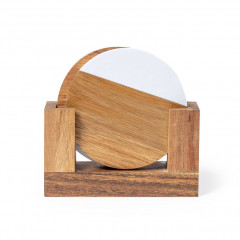 Wood/Marble Elegant Coaster Set