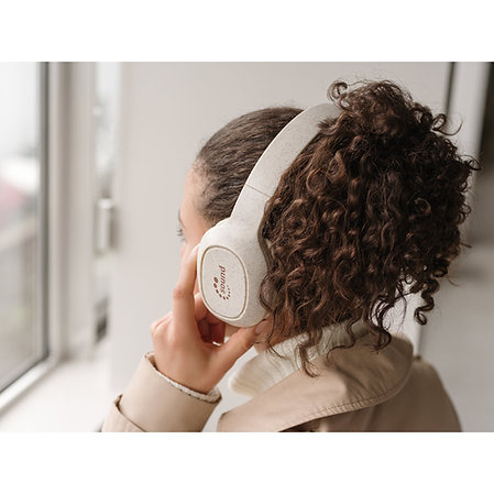 Foldable Wireless Wheat Straw Headphones | Branded Headphones | Personalised Headphones
