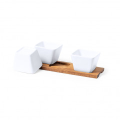 Appetizer tray with 3 bowls