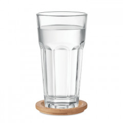 Glass Tumbler with Bamboo coaster