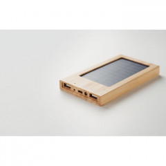 Solar Power Bank in Bamboo Casing