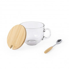 Yirax Glass Mug with Spoon