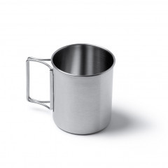 Stainless steel mug with folding handles