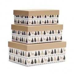 3 Christmas Gift Paper Boxes