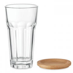 Glass Tumbler with Bamboo coaster