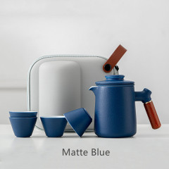 Teapot with Cups and Travel Bag