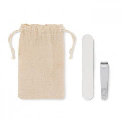 Manicure set in cotton pouch