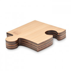 4 Bamboo Puzzle Shaped Coaster set