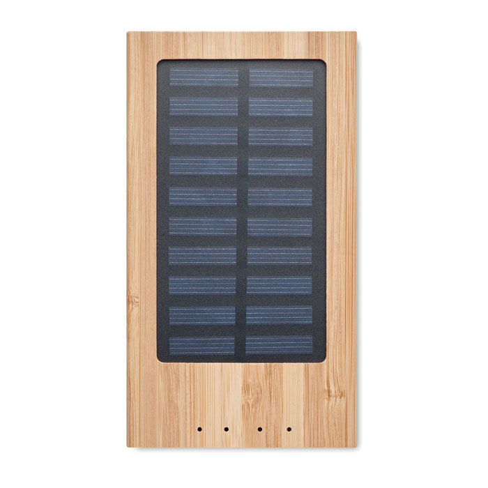 Solar Power Bank in Bamboo Casing | Personalized Power Bank | Promotional Power Banks